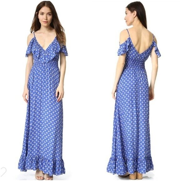 MISA Los Angeles Castelle Blue Maxi Dress $251 - Picture 1 of 13